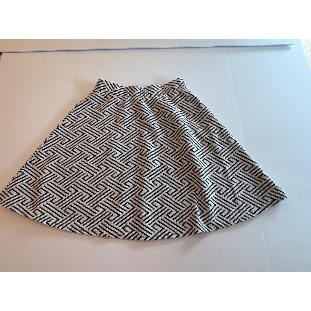 Papermoon‎ Stitch Fix Black White Geometric A-Line Knit Skirt Medium